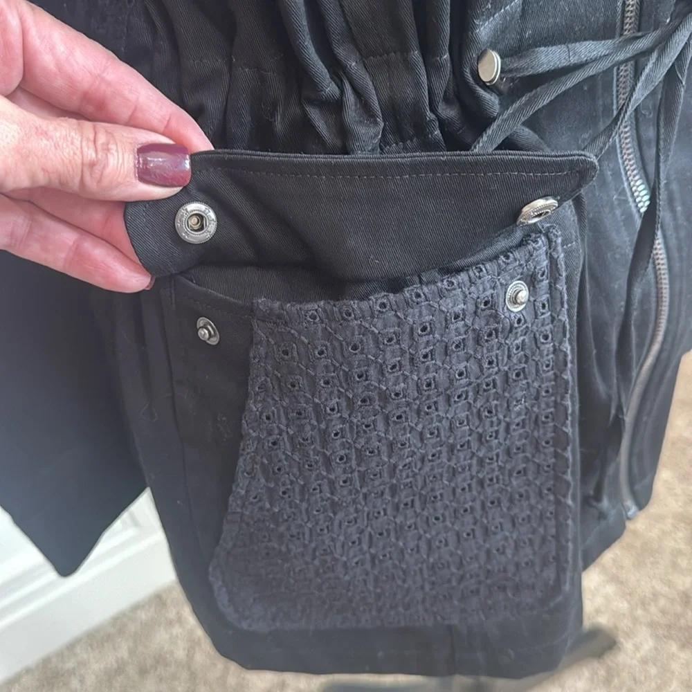 Black Utility Jacket Cotton Eyelet‎ - Picture 6 of 11